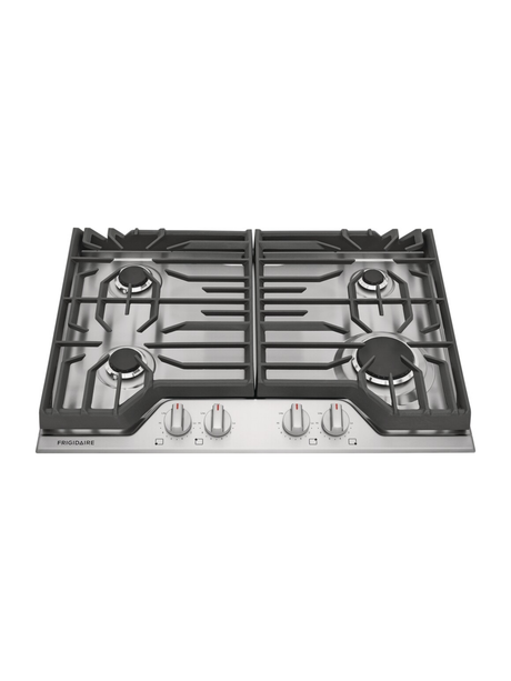 Frigidaire - 30 in. Gas Cooktop in Stainless Steel with 4-Burners, including Quick Boil and Simmer Burner
