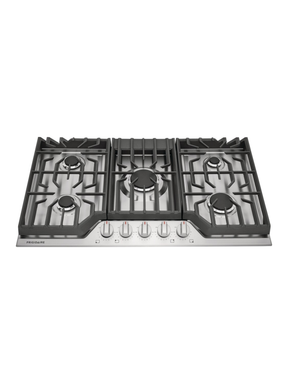 Frigidaire - 36 in. Gas Cooktop in Stainless Steel with 5-Burners, including Quick Boil and Simmer Burner