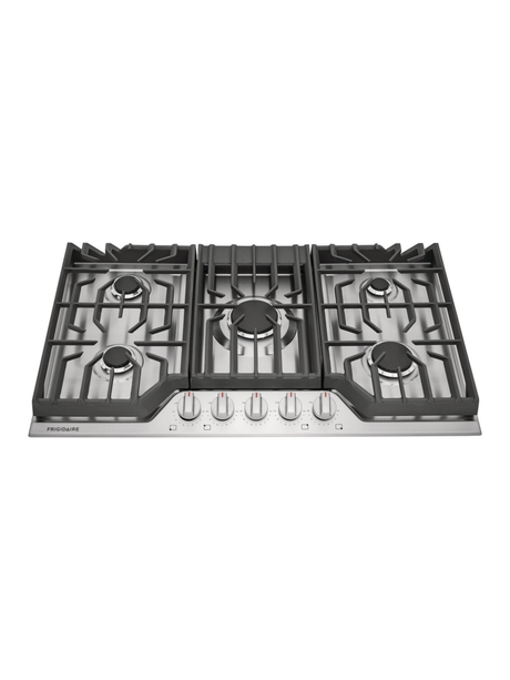 Frigidaire - 36 in. Gas Cooktop in Stainless Steel with 5-Burners, including Quick Boil and Simmer Burner