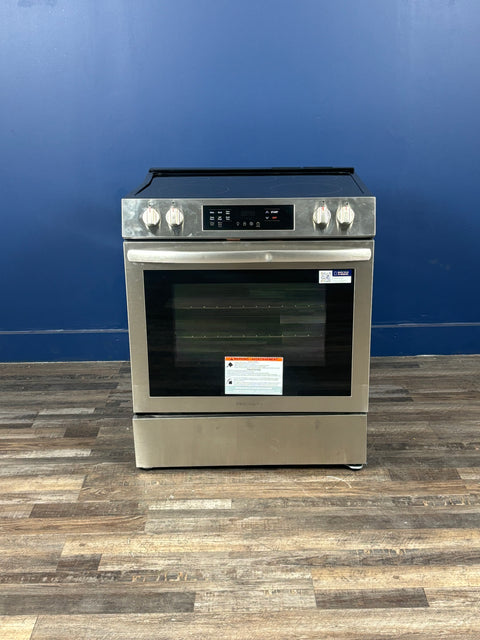 Frigidaire - 30 in. 5-Burner Element Slide-In Front Control Self-Cleaning Electric Range with Convection in Stainless Steel