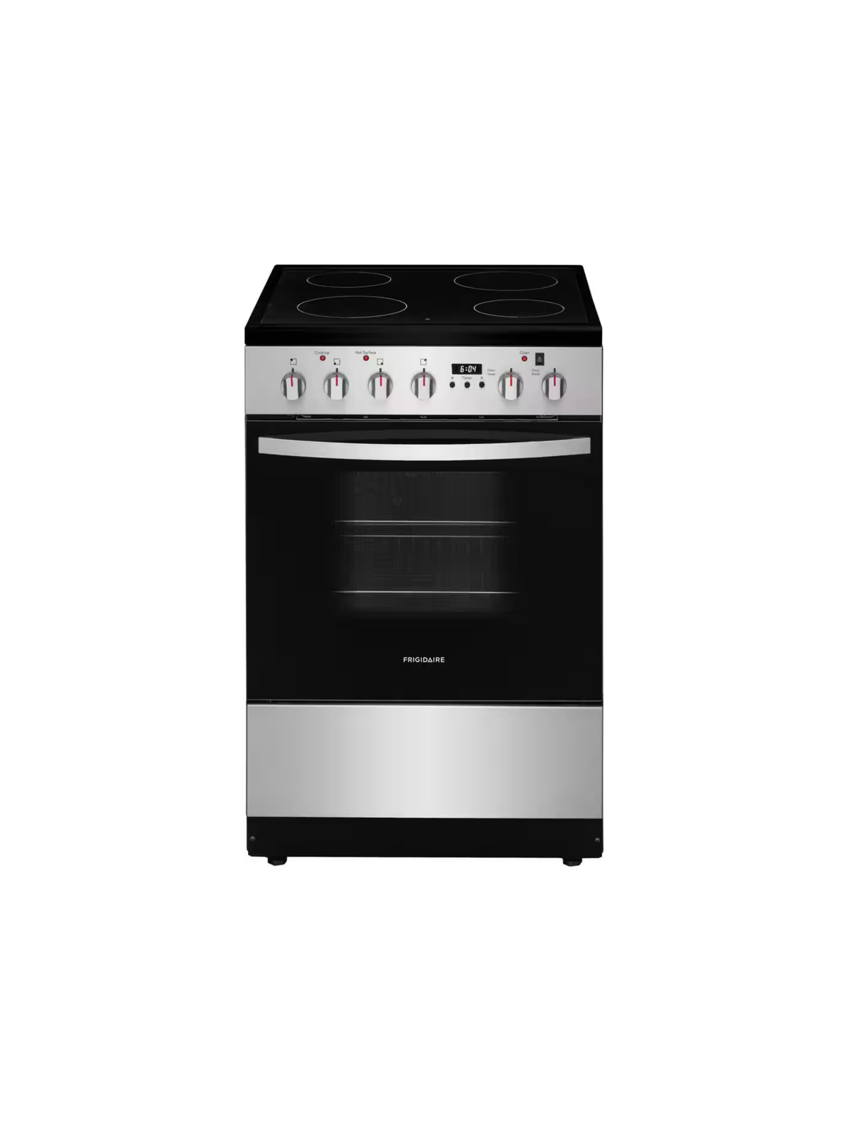 Frigidaire - 24 in. Slide-In Electric Range in Stainless Steel with 4 Smoothtop Elements