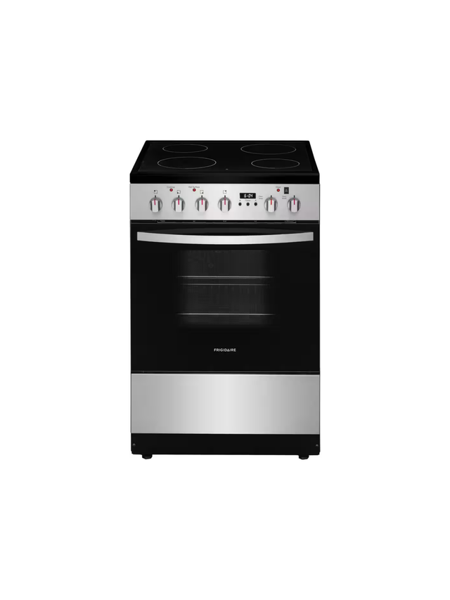 Frigidaire - 24 in. Slide-In Electric Range in Stainless Steel with 4 Smoothtop Elements