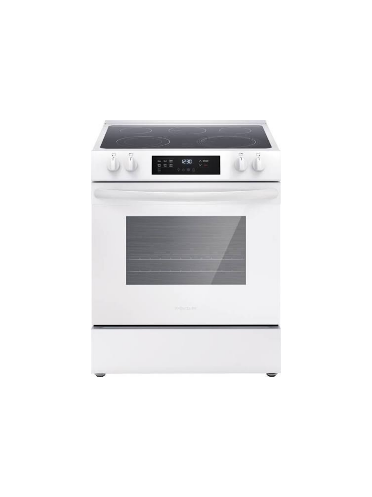 Frigidaire - 30 in. 5 Element Slide-In Front Control Electric Range with Steam Clean in White
