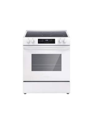 Frigidaire - 30 in. 5 Element Slide-In Front Control Electric Range with Steam Clean in White
