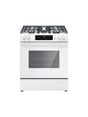 Frigidaire - 30 in. 5 Burners Slide in Front Control Gas Range with Steam Clean in White
