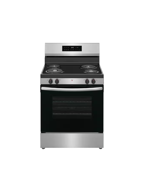 Frigidaire - 30 in. 4 Burner Free-Standing Electric Range in Stainless Steel with One-Touch Self Clean