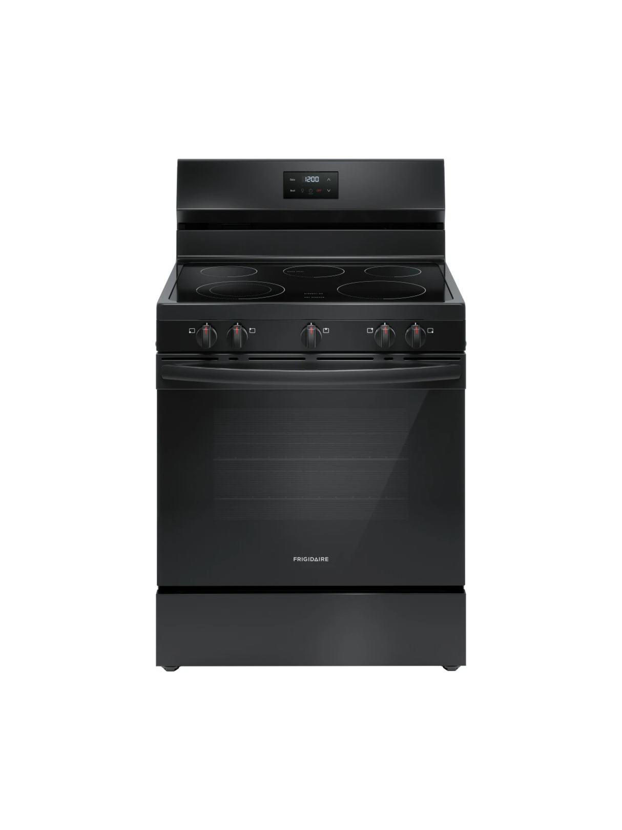 Frigidaire - 30 in. 5 Burner Element Freestanding Electric Range in Black with Dual Expandable Element and Quick Boil
