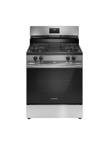 Frigidaire - 30 in. 4-Burner Freestanding Gas Range in Stainless Steel with Even Baking Technology
