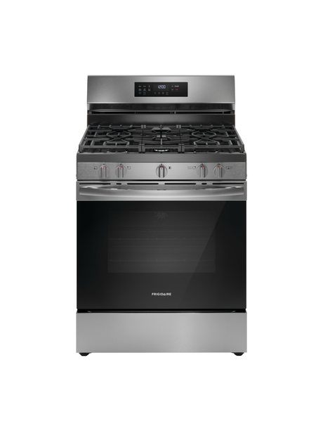 Frigidaire - 30 in. 5.1 cu. ft. 5 Burner Freestanding Self-Cleaning Gas Range in Stainless Steel with Air Fry
