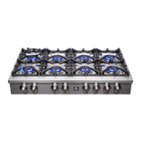 Forno Spezia Alta Qualita 48-Inch Pro-Style Gas Rangetop, Stainless Steel, 8 Sealed Burners, Continuous Cast Iron Grates, High Heat Output