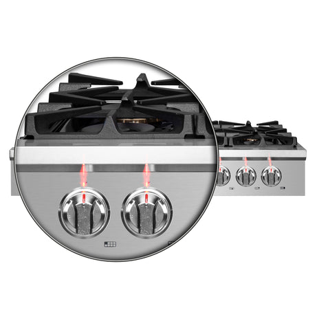 Forno Spezia Alta Qualita 48-Inch Pro-Style Gas Rangetop, Stainless Steel, 8 Sealed Burners, Continuous Cast Iron Grates, High Heat Output