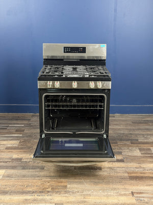 Frigidaire - 30 in. 5.1 cu. ft. 5 Burner Freestanding Self-Cleaning Gas Range in Stainless Steel with Air Fry