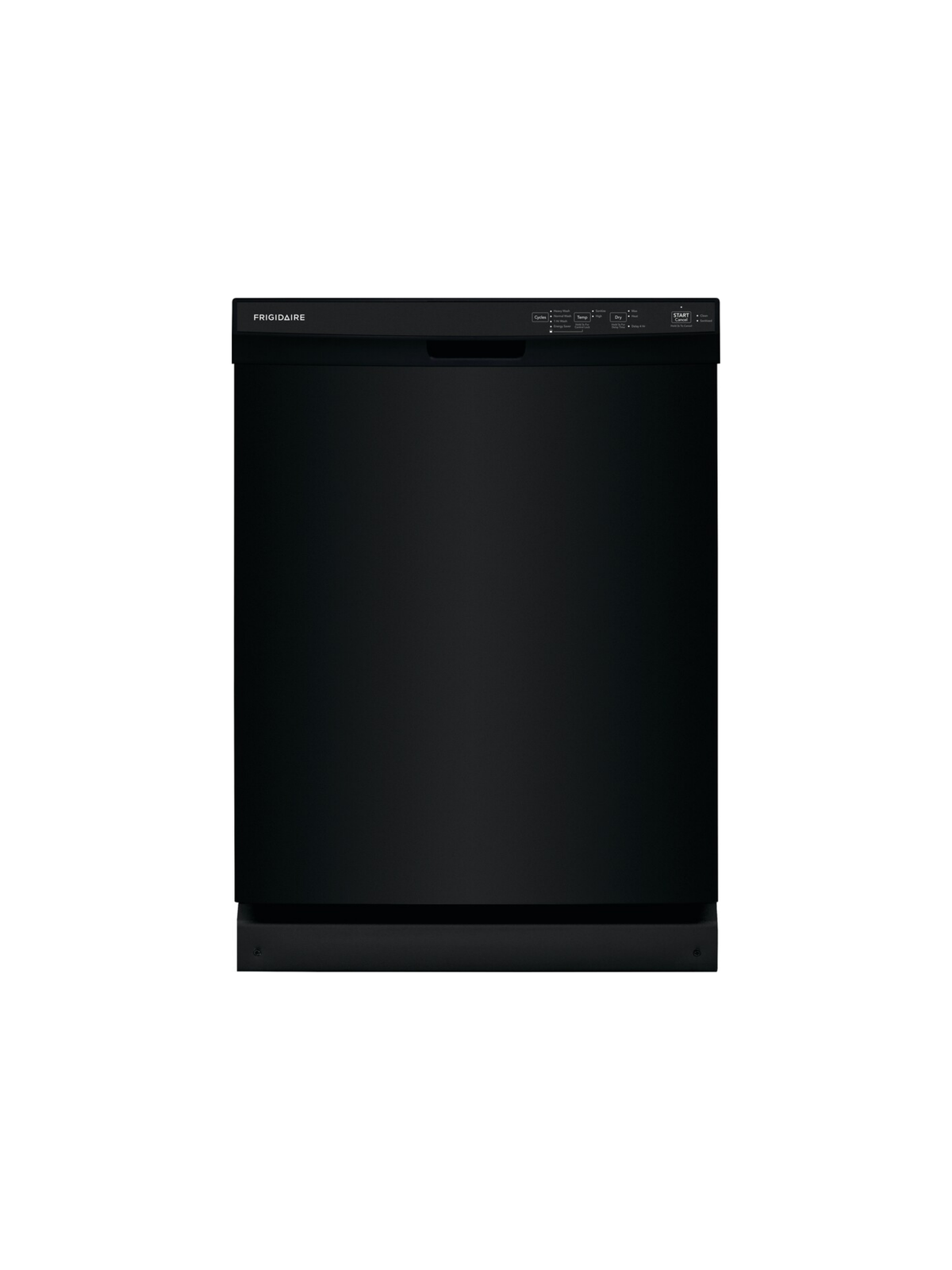 Frigidaire - 24 in Front Control Built-In Tall Tub Dishwasher in Black with 4-cycles and DishSense Sensor Technology