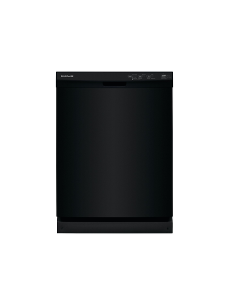 Frigidaire - 24 in Front Control Built-In Tall Tub Dishwasher in Black with 4-cycles and DishSense Sensor Technology
