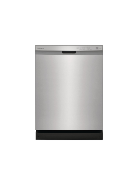 Frigidaire - 24 in Front Control Built-In Tall Tub Dishwasher in Stainless Steel with 4-cycles and DishSense Sensor Technology