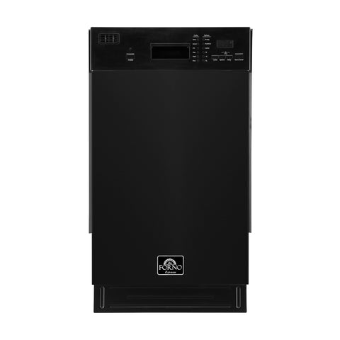 Forno Polo 18-Inch Built-In Black Dishwasher, 8 Place Settings, ENERGY STAR Certified, 52 dBA