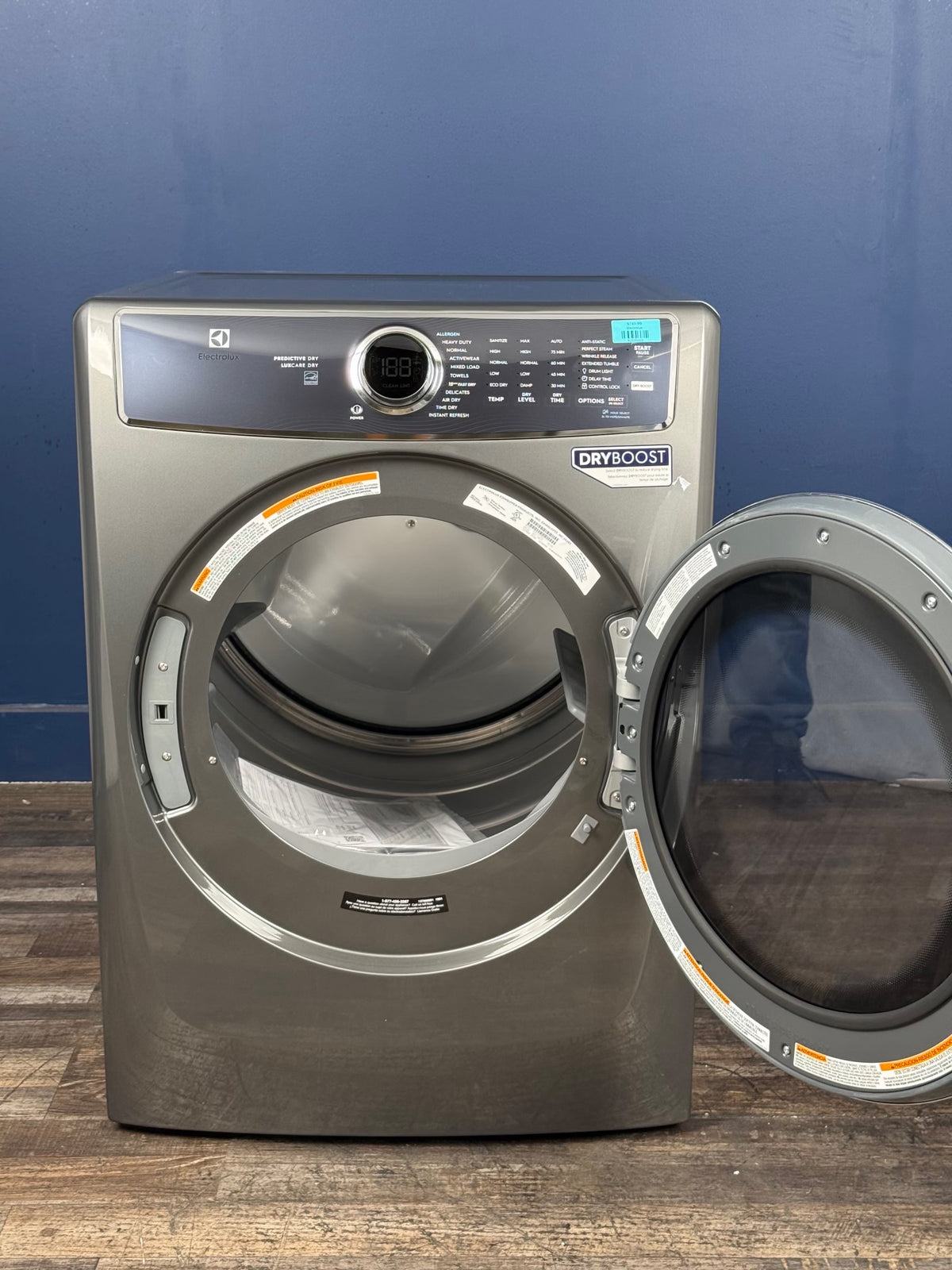 Electrolux - 8 cu. ft. Titanium Front Load Perfect Steam Gas Dryer with Predictive Dry and Instant Refresh
