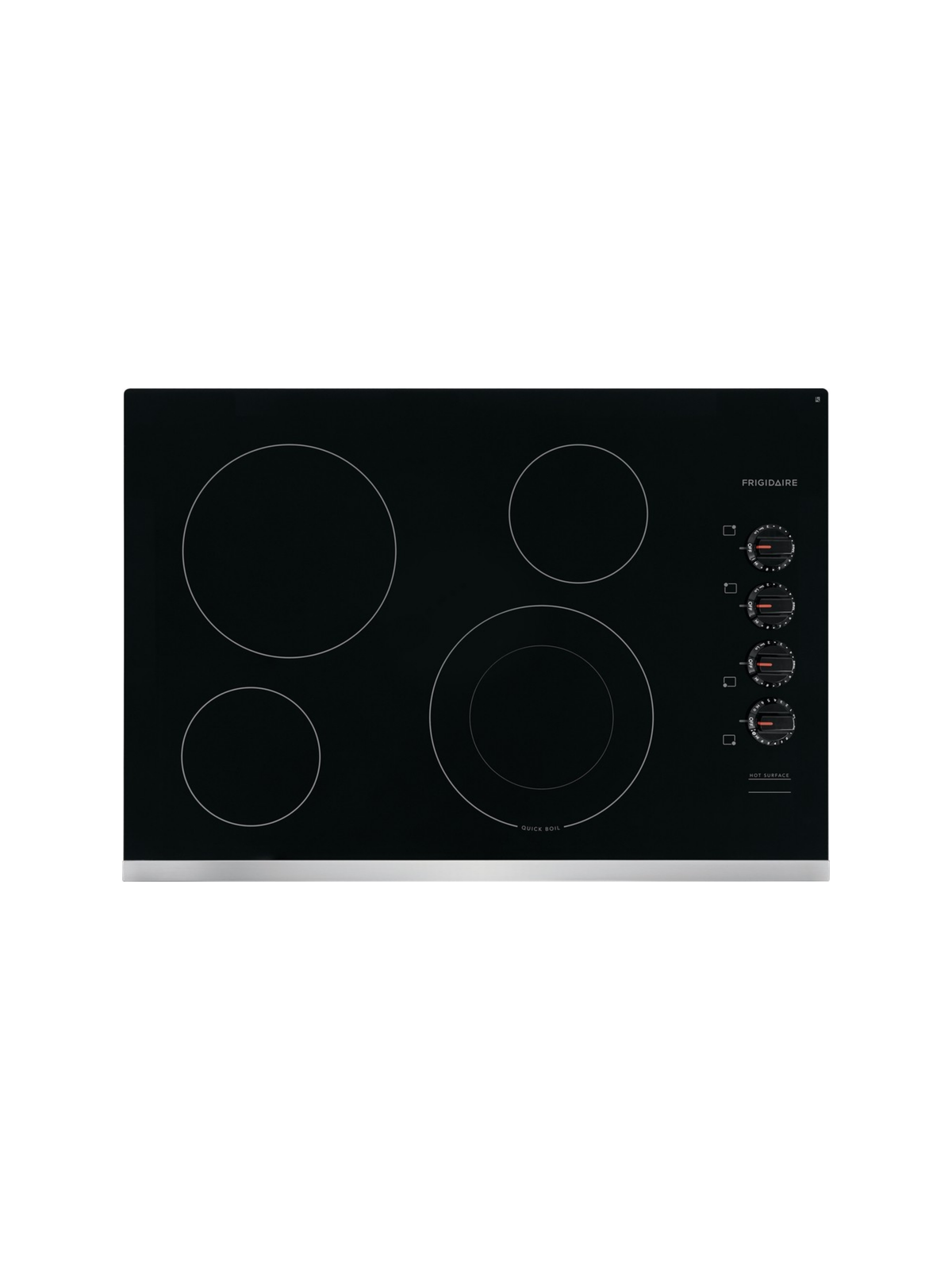 Frigidaire - 30 in. Radiant Electric Cooktop in Stainless Steel with 4 Elements, including Quick Boil & Ceramic Glass Surface
