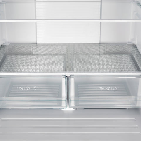 Forno Gallipoli 30-Inch French Door Refrigerator, 17.5 cu.ft Capacity, Modern Decorative Grill, 34-Inch Width, Stainless Steel, No Frost Technology, Energy Efficient