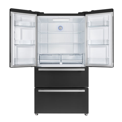 Forno Moena Espresso 36-Inch Black French Door Refrigerator, 19.2 Cu. Ft., Frost-Free, Automatic Ice Maker, ENERGY STAR Certified