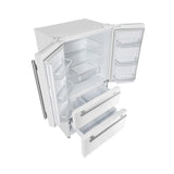 FORNO Premium 2 Pieces Kitchen Bundle - Leonardo Espresso 30-Inch White Electric Range, Moena Espresso 36-Inch White French Door Refrigerator