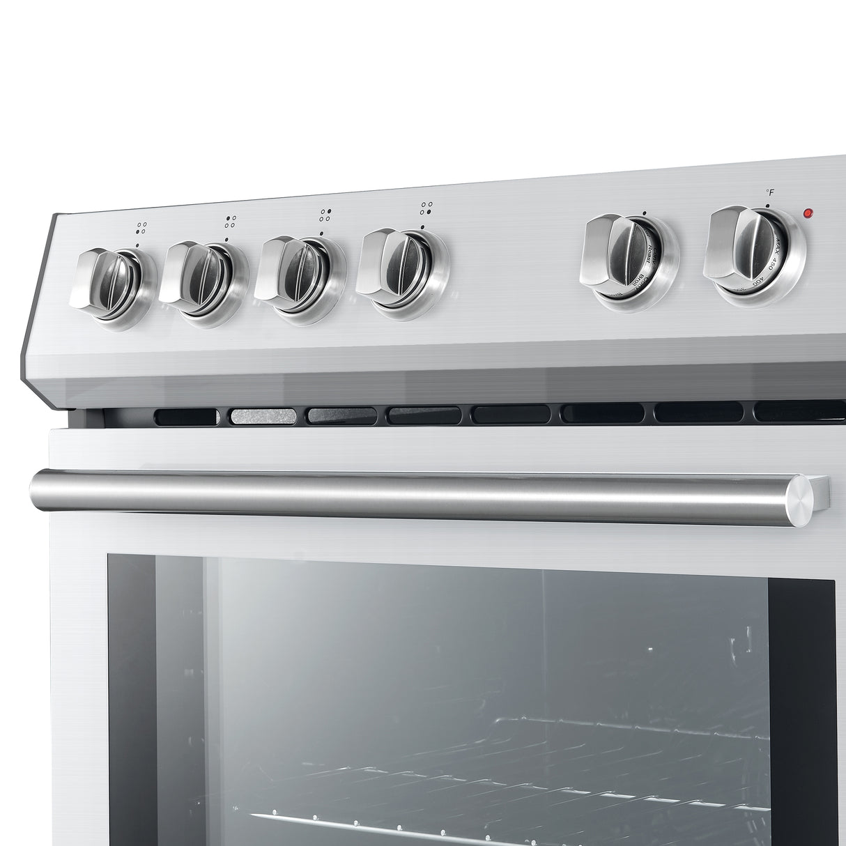 FORNO Premium 2 Pieces Kitchen Bundle - Leonardo Espresso 30-Inch White Electric Range, Moena Espresso 36-Inch White French Door Refrigerator