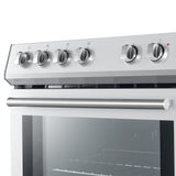 FORNO Premium 2 Pieces Kitchen Bundle - Leonardo Espresso 30-Inch White Electric Range, Moena Espresso 36-Inch White French Door Refrigerator