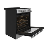 FORNO Premium 2 Pieces Kitchen Bundle - Leonardo Espresso 30-Inch White Electric Range, Moena Espresso 36-Inch White French Door Refrigerator