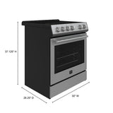 FORNO Premium 2 Pieces Kitchen Bundle - Leonardo Espresso 30-Inch White Electric Range, Moena Espresso 36-Inch White French Door Refrigerator