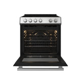 FORNO Premium 2 Pieces Kitchen Bundle - Leonardo Espresso 30-Inch White Electric Range, Moena Espresso 36-Inch White French Door Refrigerator