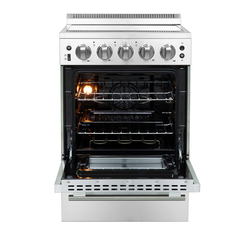 Forno Loiano 24 Inch Freestanding Electric Range Stainless Steel with Storage Drawer