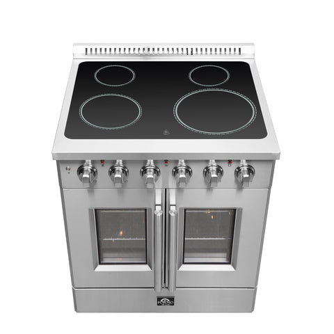 Forno Galiano 30-Inch Freestanding French Door Electric Range, True Convection, Energy Efficient