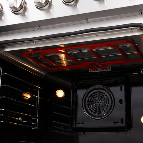 Forno Galiano 30-Inch Freestanding French Door Electric Range, True Convection, Energy Efficient