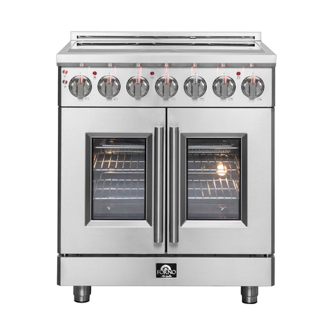 Forno Massimo 30-Inch Freestanding French Door Electric Range, True Convection Oven