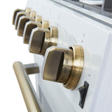 Forno Leonardo Espresso 30-Inch White Gas Range, 5 Burners, 39,500 BTU, 5 cu.ft Convection Oven