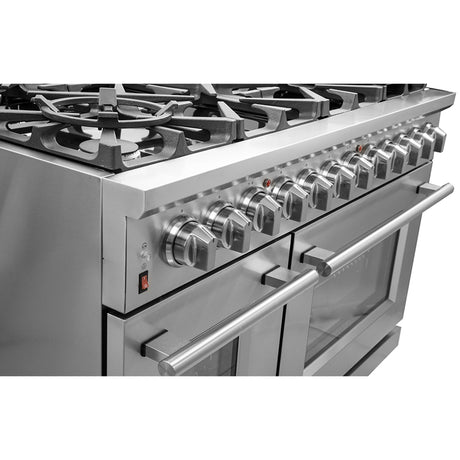 Forno Massimo 48-Inch Freestanding Gas Range, 8 Burners, True Convection Oven