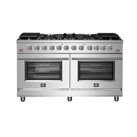 Forno Massimo 60-Inch Freestanding Gas Range, 10 Burners, True Convection Oven