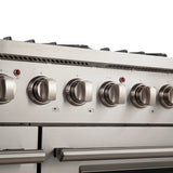Forno Galiano 48-Inch Freestanding Gas Range, Stainless Steel, 8 Burners, 107,000 BTU, Griddle, Double Ovens, Energy Efficient