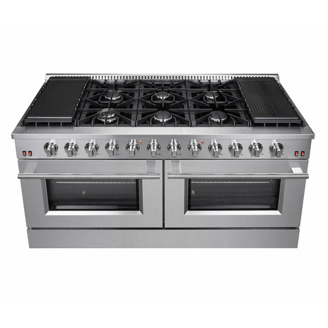 Forno Galiano 60-Inch Freestanding Gas Range, 10 Burners, Double Ovens, Griddle, Energy Efficient