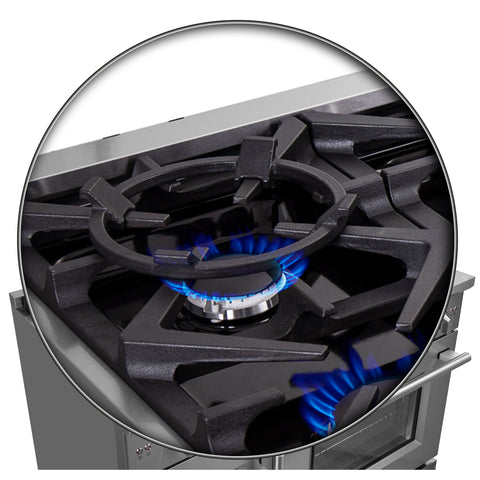 Forno Massimo 48-Inch Freestanding French Door Gas Range, 8 Burners, Convection Oven, Energy Efficient