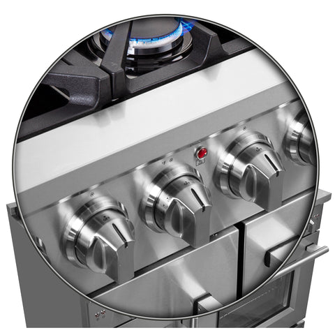 Forno Massimo 48-Inch Freestanding French Door Gas Range, 8 Burners, Convection Oven, Energy Efficient