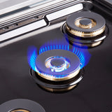 Forno Capriasca 30-Inch Freestanding French Door Gas Range, 4 Burners, Convection Oven, Energy Efficient