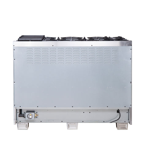 Forno Capriasca 48-Inch Freestanding French Door Gas Range, 8 Burners, Convection Oven, Energy Efficient