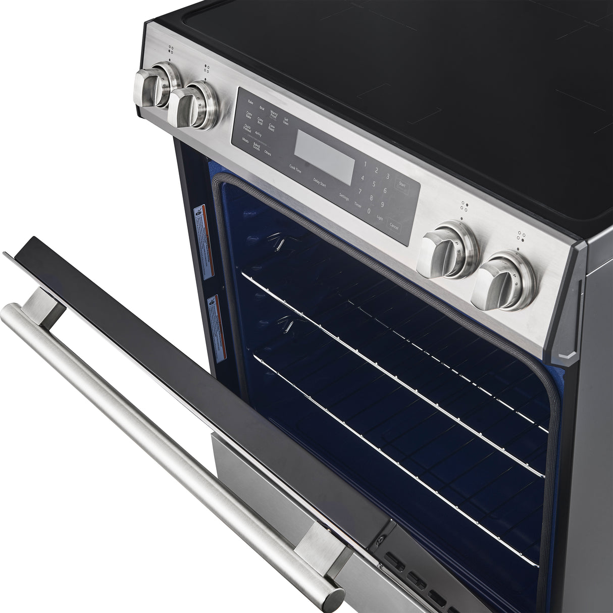 Forno Donatello Espresso 30-Inch Slide-In Stainless Steel Induction Range, Convection Oven, 5 Cooking Zones, Touch Control Panel