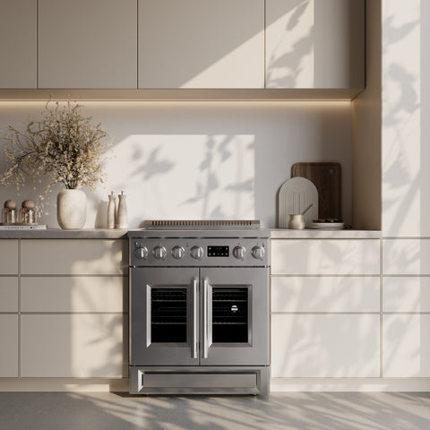 Forno Torino 30 Inch French Door Induction Range with Air Fryer and True Convection Oven