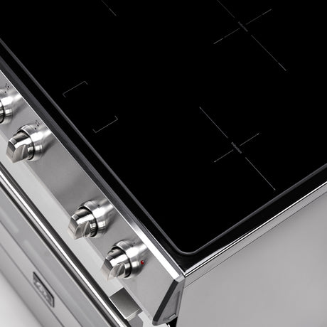 Forno Leonardo Espresso 30-Inch Slide-In Stainless Steel Induction Range, Convection Oven, 5 Cooking Zones