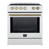 FORNO Premium 2 Pieces Kitchen Bundle - Forno Leonardo Espresso 30-Inch Slide-In White Induction Range,  Forno Gallipoli Espresso 30-Inch White French Door Refrigerator - FBDL-014-10CAUS