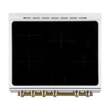 FORNO Premium 2 Pieces Kitchen Bundle - Forno Leonardo Espresso 30-Inch Slide-In White Induction Range,  Forno Gallipoli Espresso 30-Inch White French Door Refrigerator - FBDL-014-10CAUS
