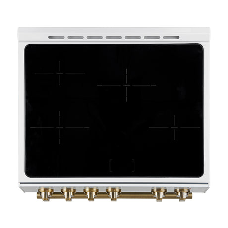 FORNO Premium 2 Pieces Kitchen Bundle - Forno Leonardo Espresso 30-Inch Slide-In White Induction Range,  Forno Gallipoli Espresso 30-Inch White French Door Refrigerator - FBDL-014-10CAUS