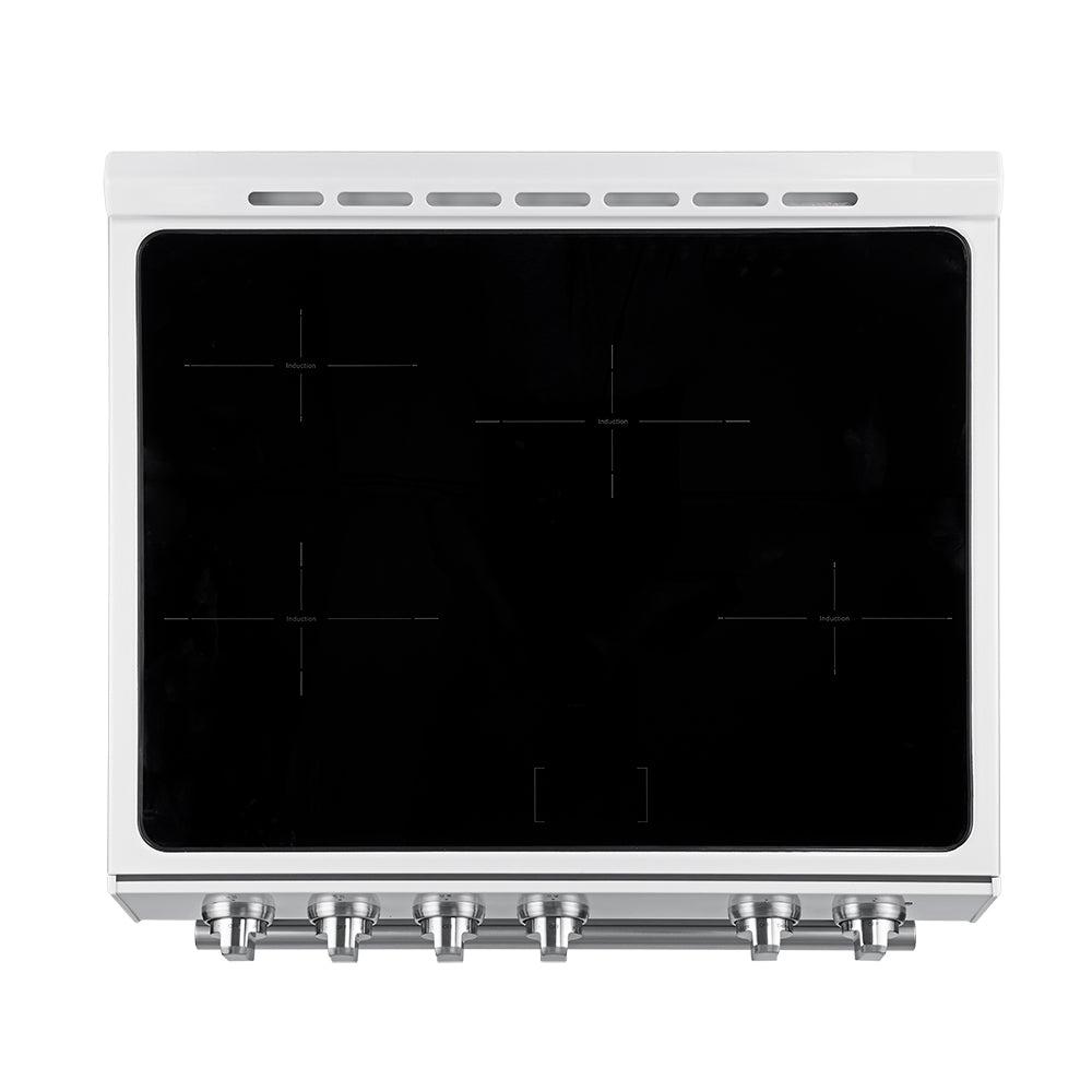 FORNO Premium 2 Pieces Kitchen Bundle - Forno Leonardo Espresso 30-Inch Slide-In White Induction Range,  Forno Gallipoli Espresso 30-Inch White French Door Refrigerator - FBDL-014-10CAUS